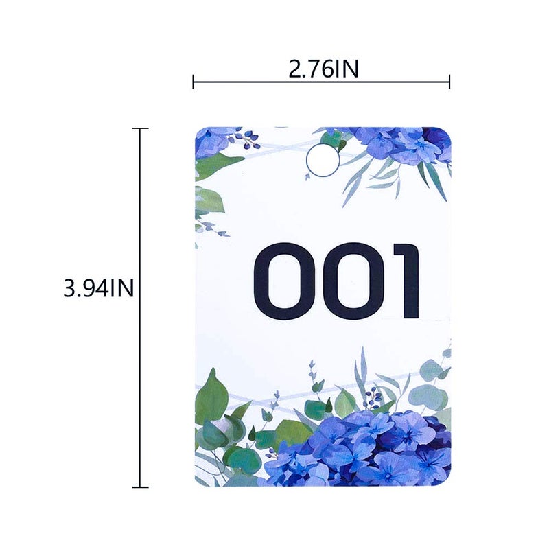 FaCraft Live Number Tag 001-100, Floral Purple Live Sale Number Cards Reusable Normal and Reverse Mirror Image Hanger Cards Hanger Tags Card for Clothes Coat Check Tickets - Image 4